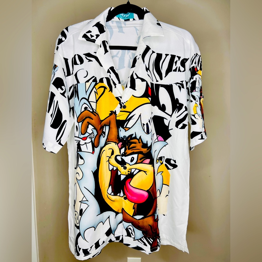 All Over Print Tax Mania Button Up Shirt